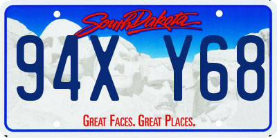 SD license plate 94XY68