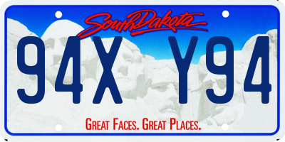 SD license plate 94XY94