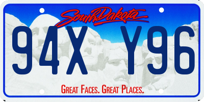 SD license plate 94XY96