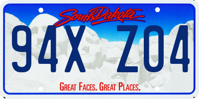 SD license plate 94XZ04