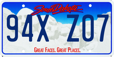 SD license plate 94XZ07