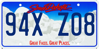 SD license plate 94XZ08