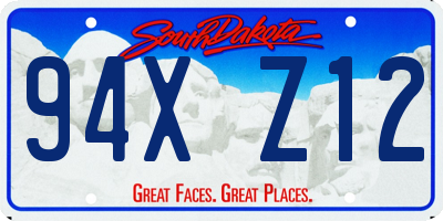 SD license plate 94XZ12