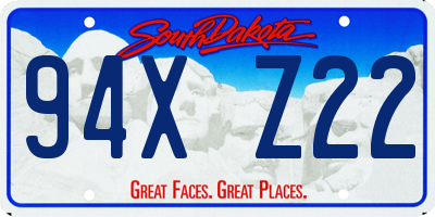 SD license plate 94XZ22