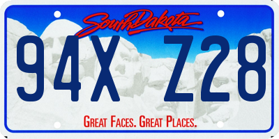 SD license plate 94XZ28