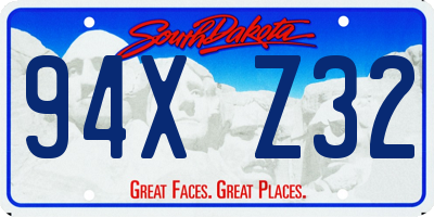 SD license plate 94XZ32