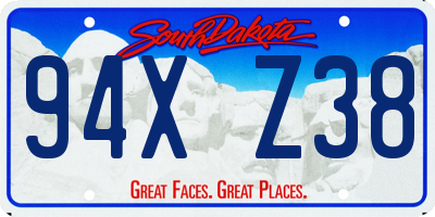 SD license plate 94XZ38