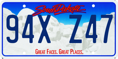 SD license plate 94XZ47