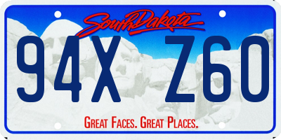 SD license plate 94XZ60
