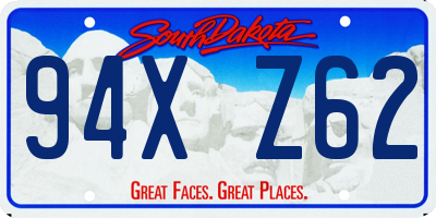 SD license plate 94XZ62