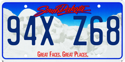 SD license plate 94XZ68