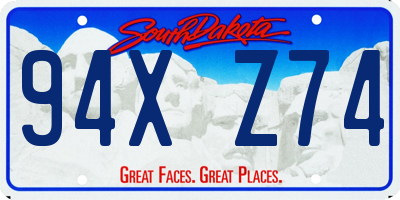 SD license plate 94XZ74