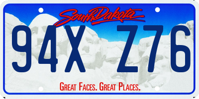 SD license plate 94XZ76