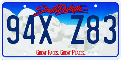 SD license plate 94XZ83