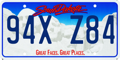 SD license plate 94XZ84