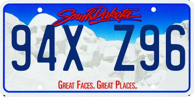 SD license plate 94XZ96