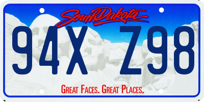 SD license plate 94XZ98