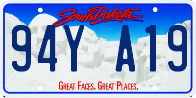 SD license plate 94YA19