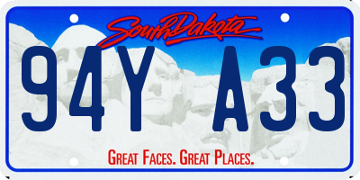 SD license plate 94YA33