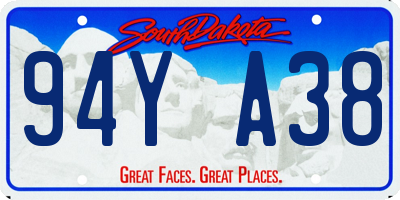 SD license plate 94YA38