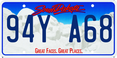 SD license plate 94YA68