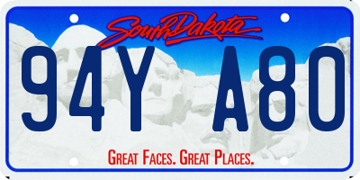 SD license plate 94YA80