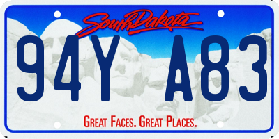 SD license plate 94YA83