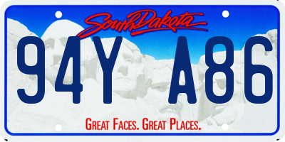 SD license plate 94YA86