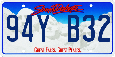 SD license plate 94YB32
