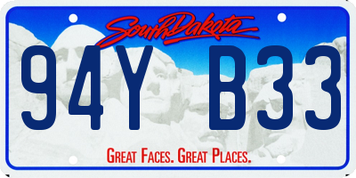SD license plate 94YB33