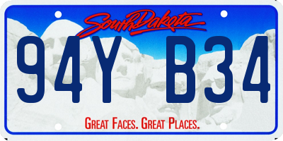 SD license plate 94YB34