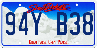SD license plate 94YB38