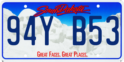 SD license plate 94YB53