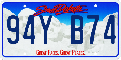 SD license plate 94YB74