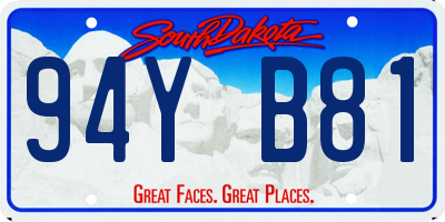 SD license plate 94YB81