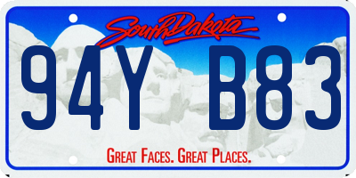 SD license plate 94YB83
