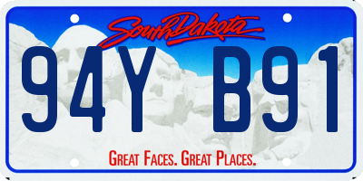 SD license plate 94YB91