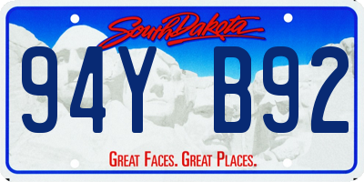 SD license plate 94YB92