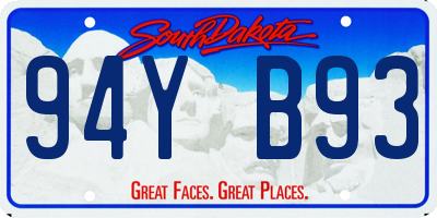 SD license plate 94YB93