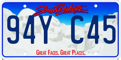 SD license plate 94YC45
