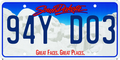 SD license plate 94YD03