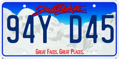 SD license plate 94YD45