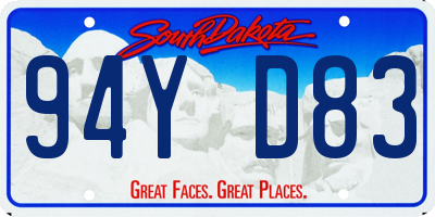 SD license plate 94YD83