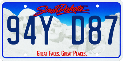 SD license plate 94YD87