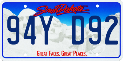 SD license plate 94YD92