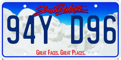 SD license plate 94YD96