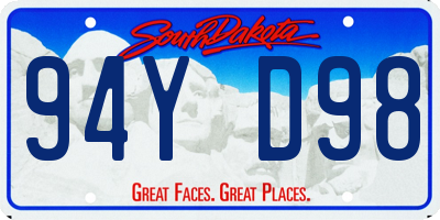 SD license plate 94YD98