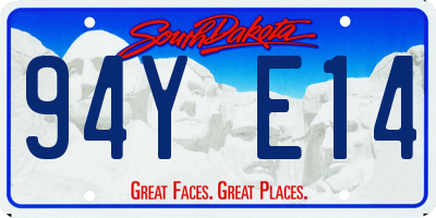 SD license plate 94YE14