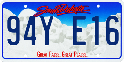 SD license plate 94YE16