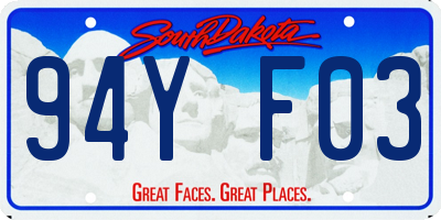 SD license plate 94YF03